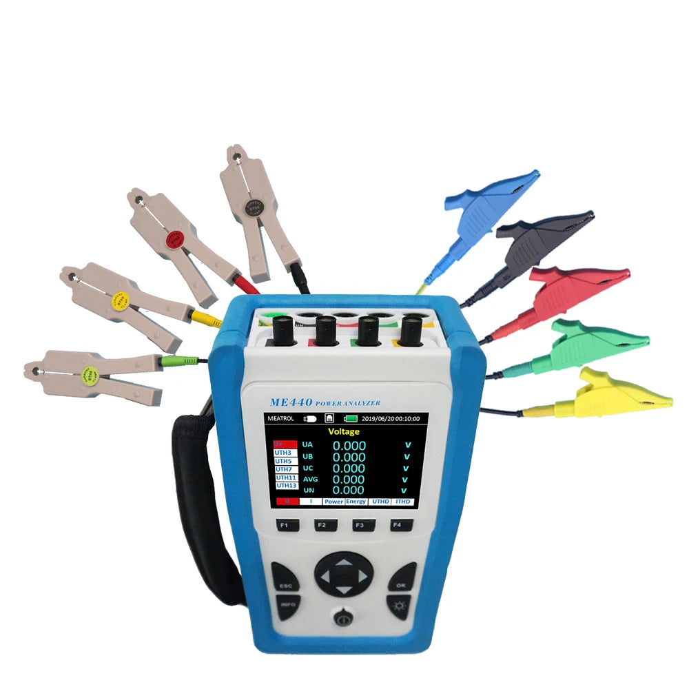 ME440 MEATROL Rogowski Coil 1000A NRC-100 Power Quality  32GB Data Logger Energy Power Meter AA