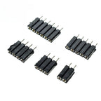 1P-40P 2.54mm Round Hole Right Angle Single Row 0.1" Breakable Stackable PCB IC Crystal Transistor Socket Female Tin Pin Header