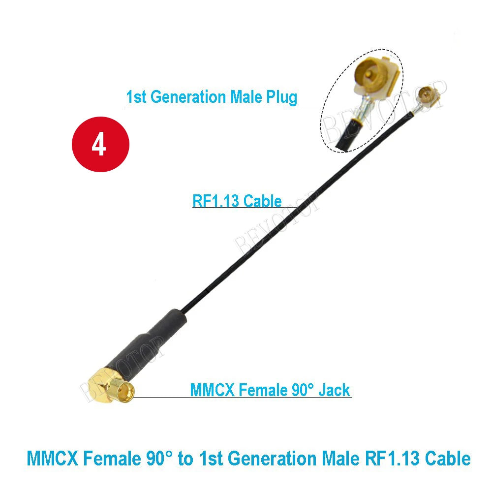 2PCS MMCX to Cable MMCX Male/Female to u.FL/RF-1 Male Plug Connector WIFI Antenna Jumper RG113 RF1.13 Pigtail