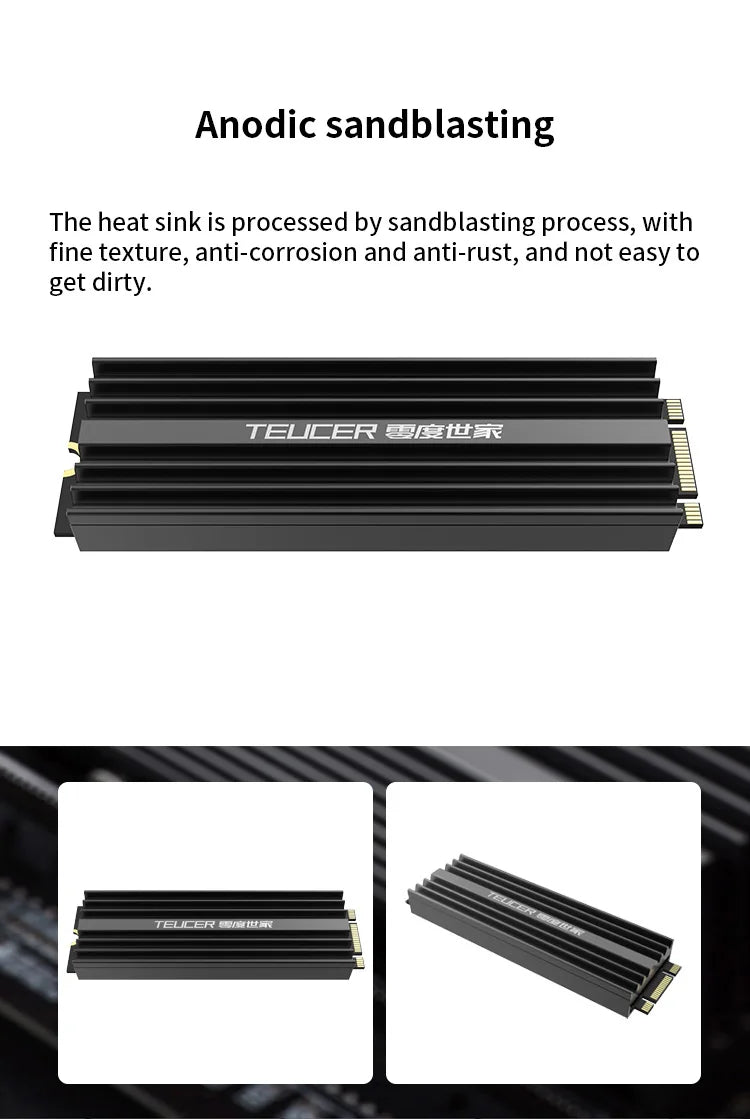 TEUCER SSD Heatsink M.2 NVME Solid State Disk Drive PC Radiator with Thermal Silicone pad for Desktop PC M.2 NVME PS5 Heatsink