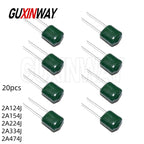 20PCS 100V Polyester Film Capacitor 124 154 224 334 474 2A124J 2A154J 2A224J 2A334J 2A474J 0.15UF 0.22UF 0.33UF 0.47UF