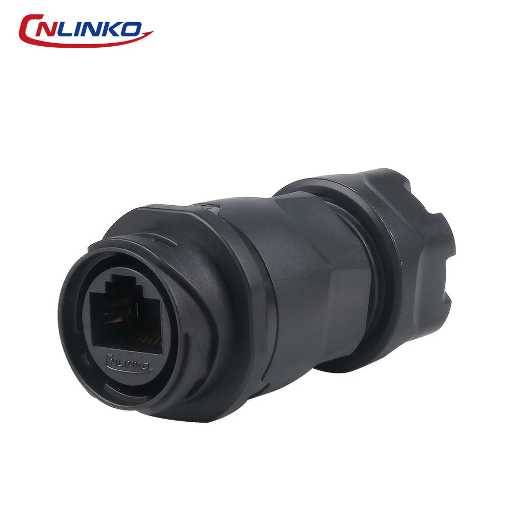 CNLINKO M20 PBT Plastic IP68 Waterproof RJ45 Cable Signal Connector YM20 CAT6 Panel Mount Socket Plug Network Ethernet Interface