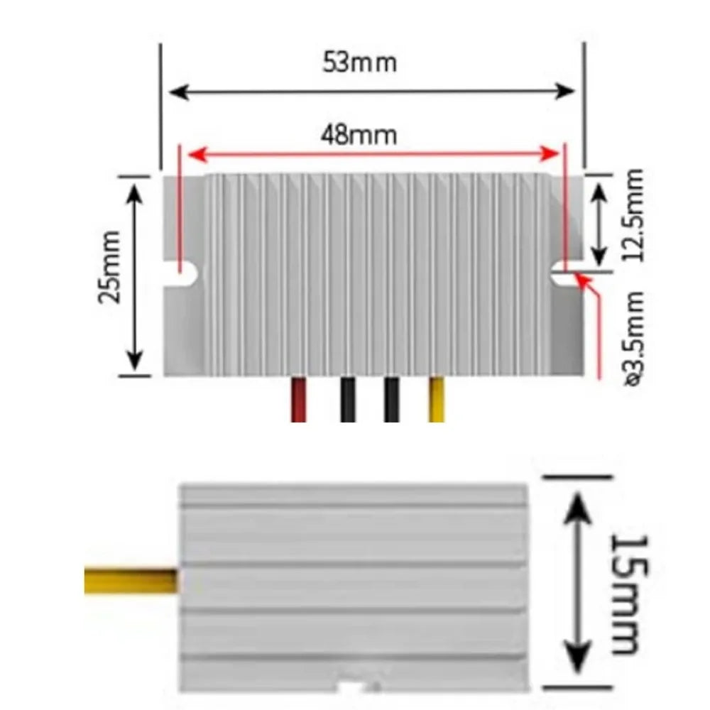 24V to 12V 1A 2A 3A 4A 5A 60W Buck Model Converter Stabilizer DC-DC Step Down Voltage Regulator Model Power for Cars Waterproof