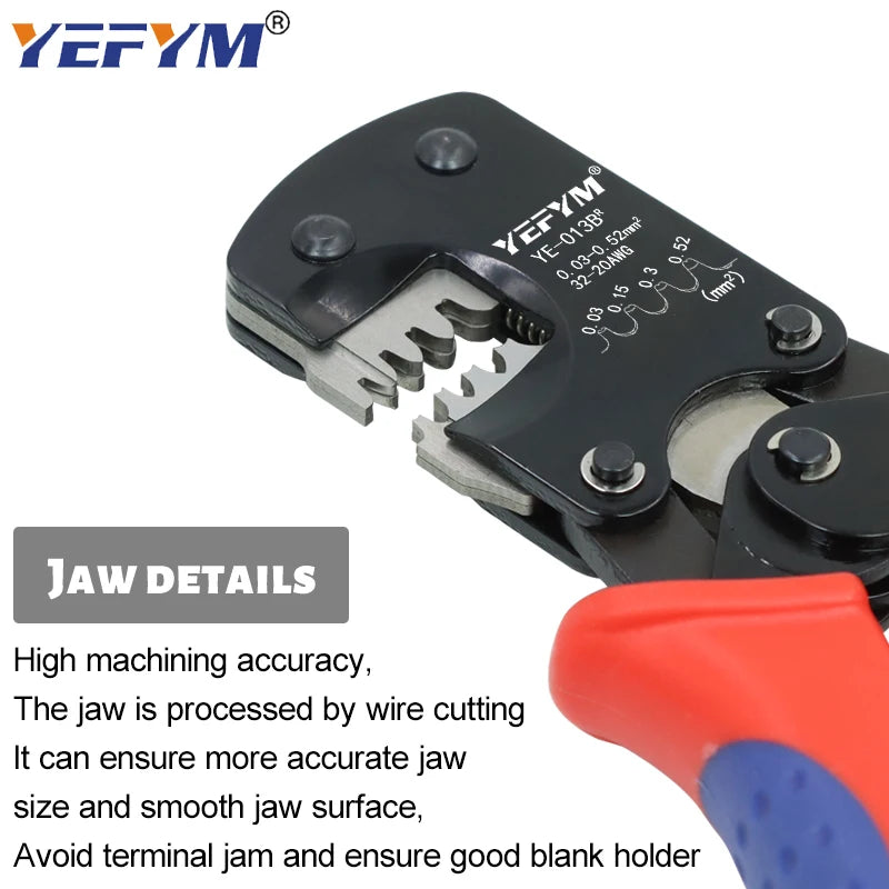 JST Terminals YE-013BR Crimping Tool XH2.54/PH2.0/ZH1.5/SH1.0/ DuPont 2.0/2510 Molex Mini Ratchet Pliers 0.03-0.5mm²/32-20AWG