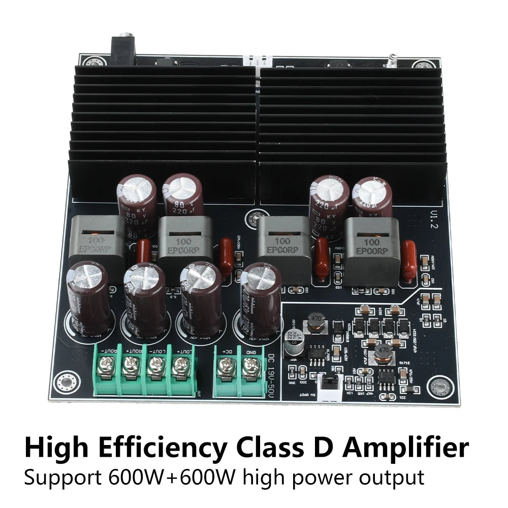 TPA3255 HIFI Dual Core Stereo Amplifier Board 2 Channel 600W+600W Class D Digital Power Amplifier TL072 OP AMP