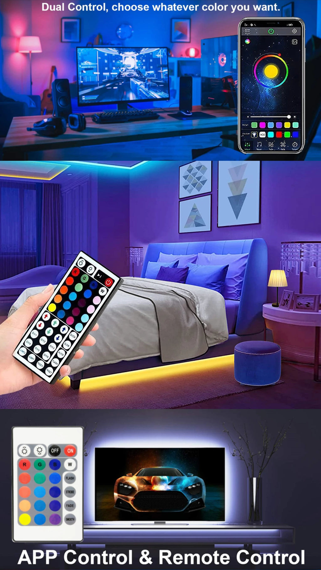 5V USB Led Lights for Room  RGB Led Strip Lights 10m 20m 30m Flexible Ribbon Diode Tape for Room Bedroom Decor TV Backlights
