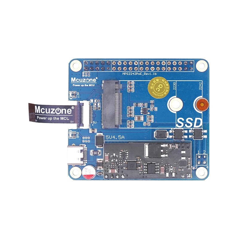 New MPS2242-POE(A) POE Powered NVME SSD HAT For Raspberry Pi 5 Support 2230/2240 SSD