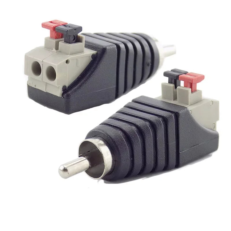 2/5/10PC DC 12V Male Female RCA BNC Connectors 5.5*2.1/2.5mm Welding-Free Power DC Plug Adapter Jack Socket For LED CCTV Camera
