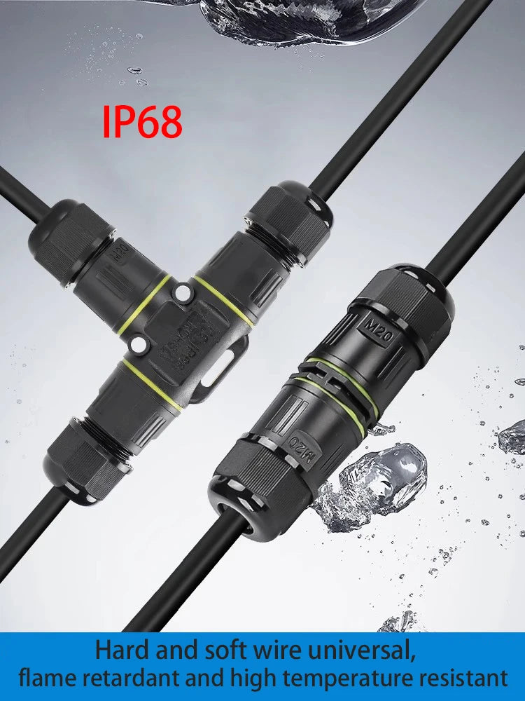 IP68 Waterproof Connector 2/3/4/5 Pin Screw Wiring Terminal Adapter For LED Light Electric Wire Connector Outdoor Junction Box