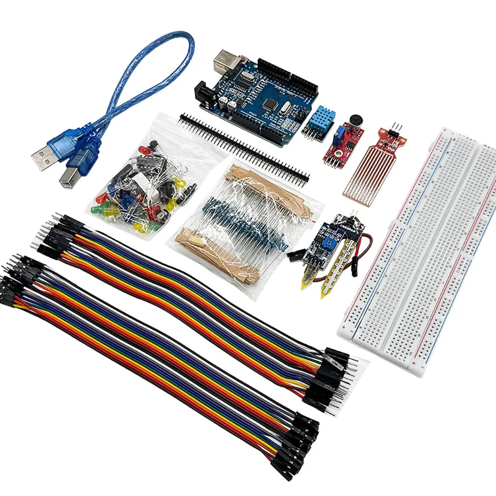Elecrtonics Fun Basico Kit For Arduino Uno R3 Board 830-Hole BreadBoard Dupont Elecrtonics Starter Learning Kit