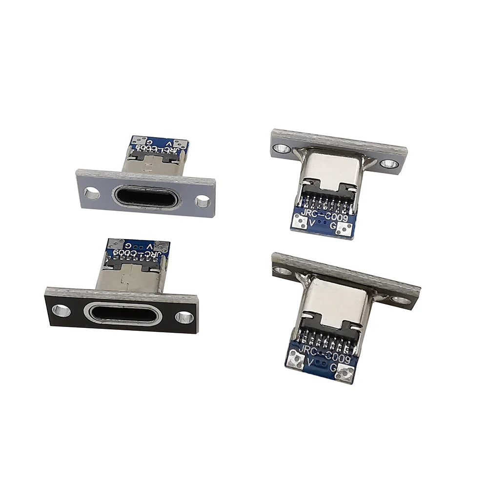 1/6/10Pcs USB Type C Female Connector with Fixing Plate 2P 4P 6 Pin DIY Repair Type-C USB Jack Socket Charging Port