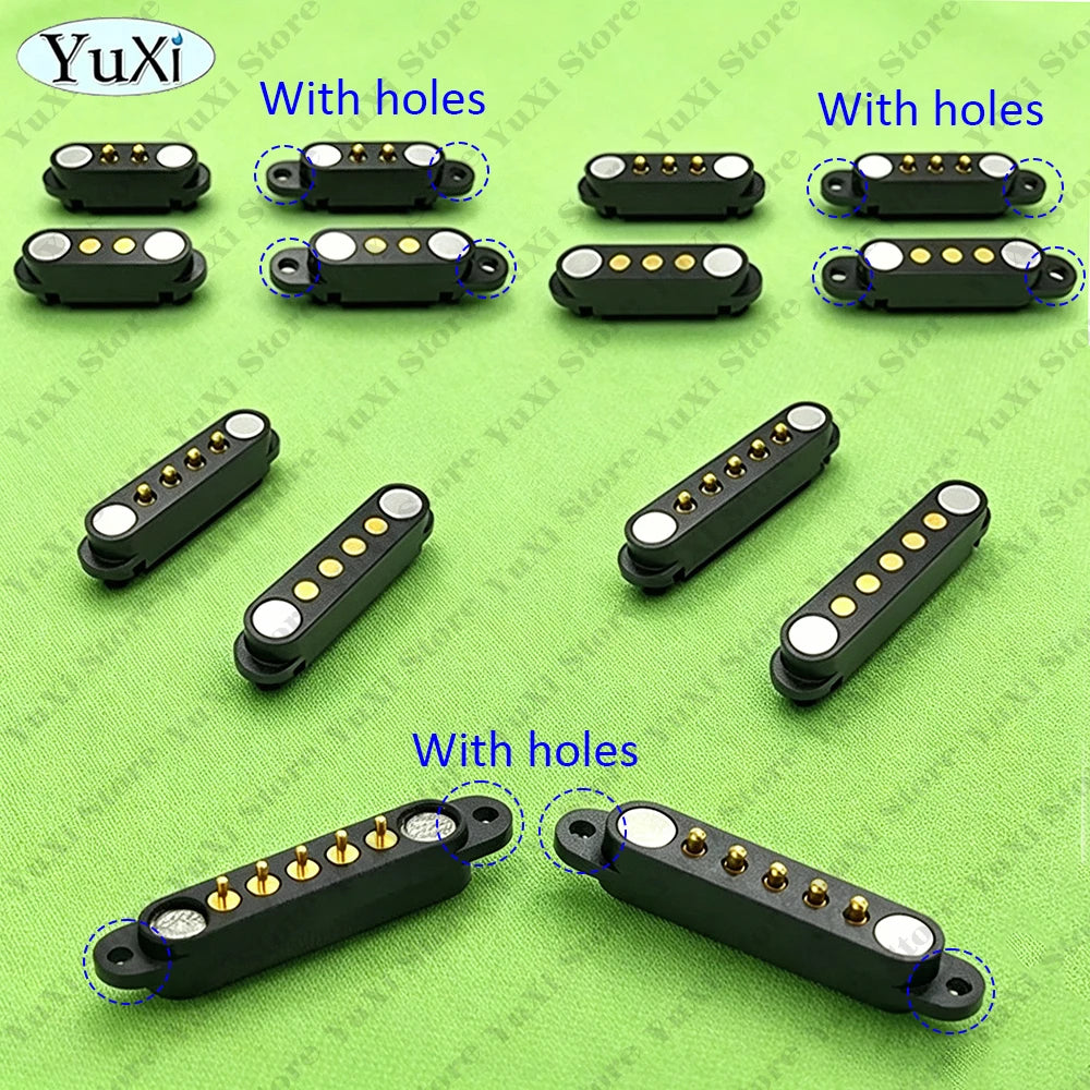 1-10set DC Magnetic Pogo Pin Connector 2Pin 3P 4P 5P 6P 7P 8P Pogopin Male Female Spacing 2.5/2.54mm Loaded Power Socket 2A