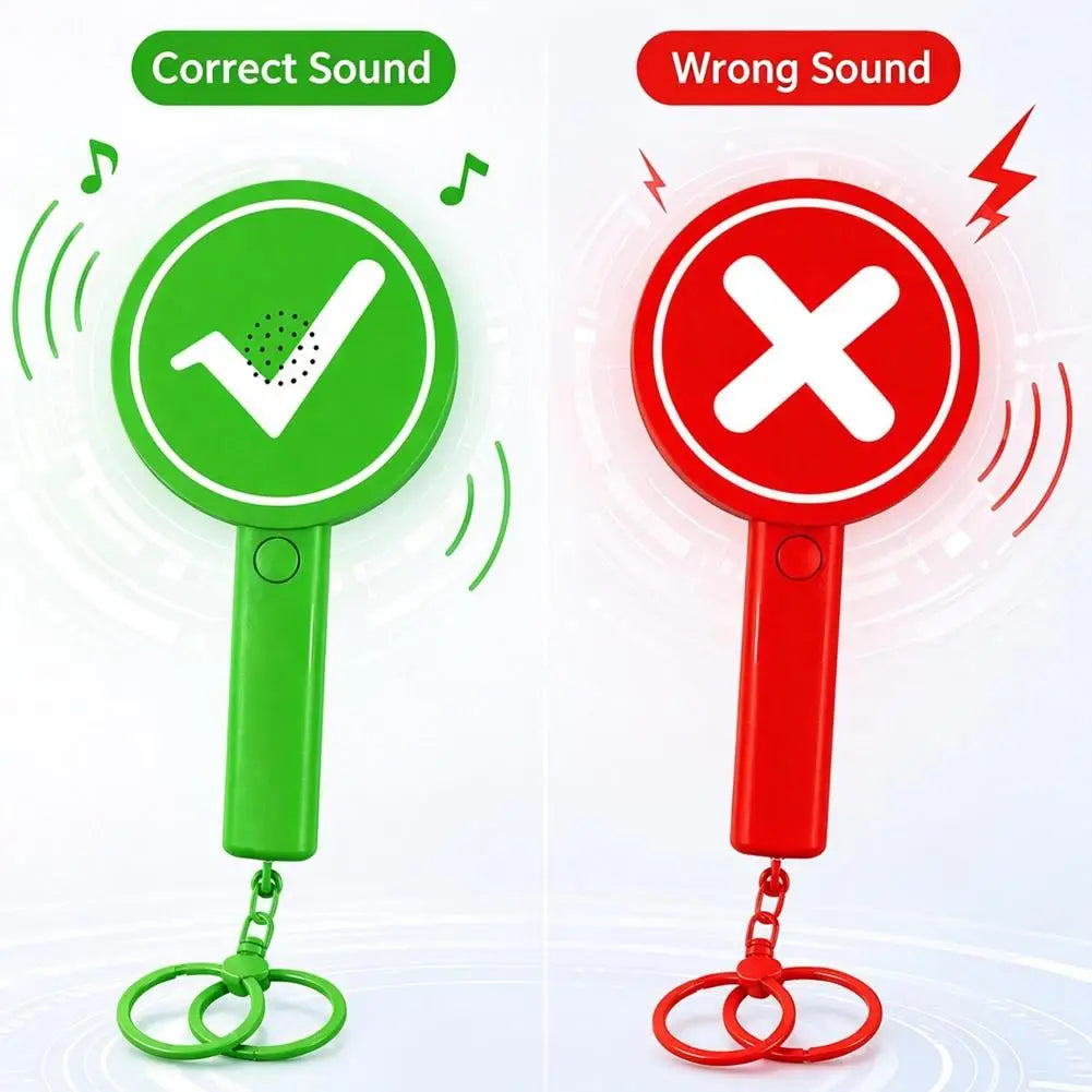 Hand‑Held Yes‑No Signal Paddle With Sound Effect Plastic Electronic Quiz Buzzer Prop For Classroom Trivia Game Interactive Toys