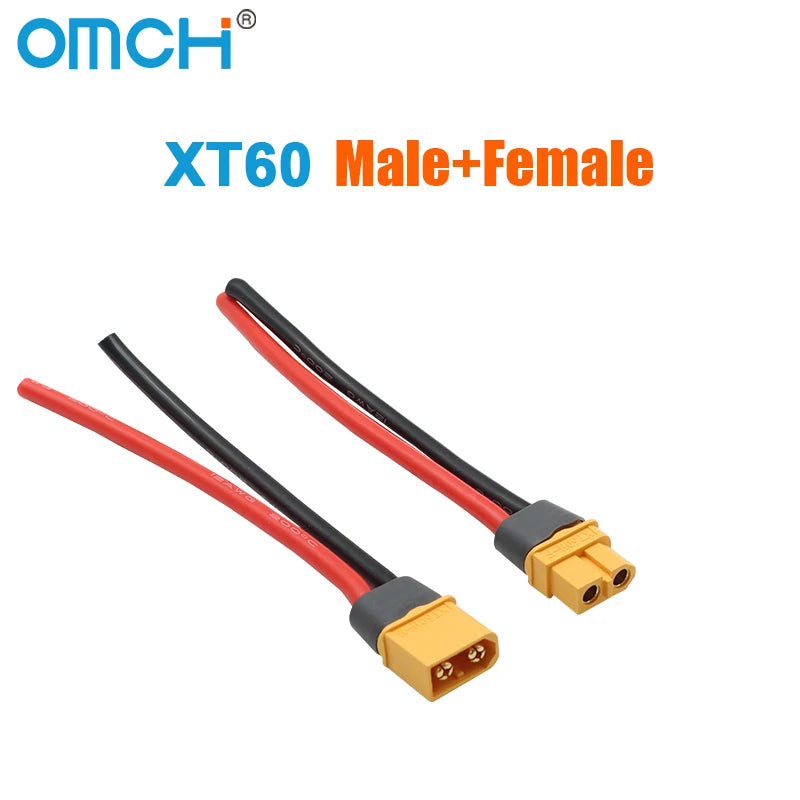 OMCH XT60 12/14AWG XT90 10AWG Male Female Plug Battery Connector With Silicone Wire Cable For RC Airplane Lipo Battery Drone Car