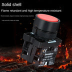 22mm Push Button Switch Momentary Reset ON OFF 12V/220V/48V/24V Black NC NO Power Button for Electrical Industrial Panelboard