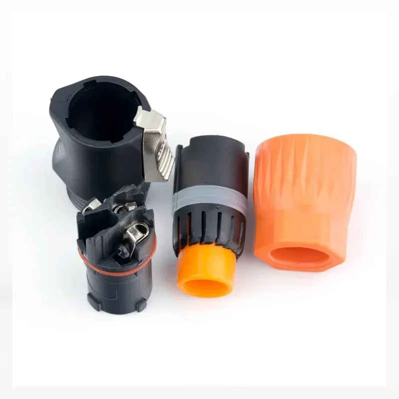 2Pcs 3Pin Powercon Connector IP65 Waterproof Orange XLR Power Plug Socket 20A Aviation Plug Stage