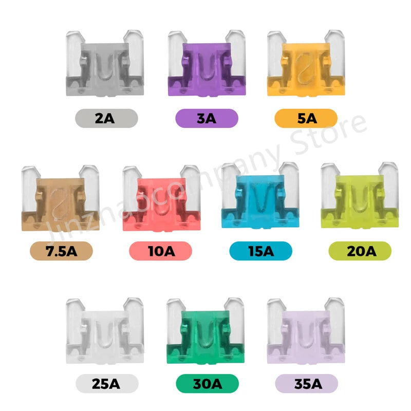 100/50pcs Car Truck Micro Blade Fuses 2A 3A 5A 7.5A 10A 15A 20A 25A 30A 35A AMP Plastic Box Assortment with Clip
