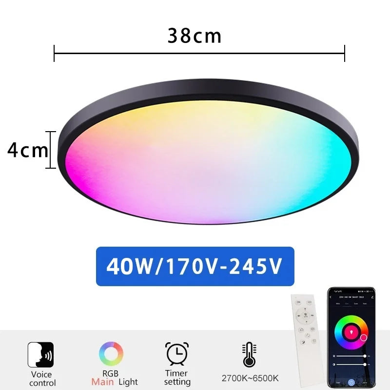 38cm RGB Smart LED Ceiling Light Dimmable Tuya APP Remote Alexa Google Voice Control Living Room Bedroom Home Decor Ceiling Lamp