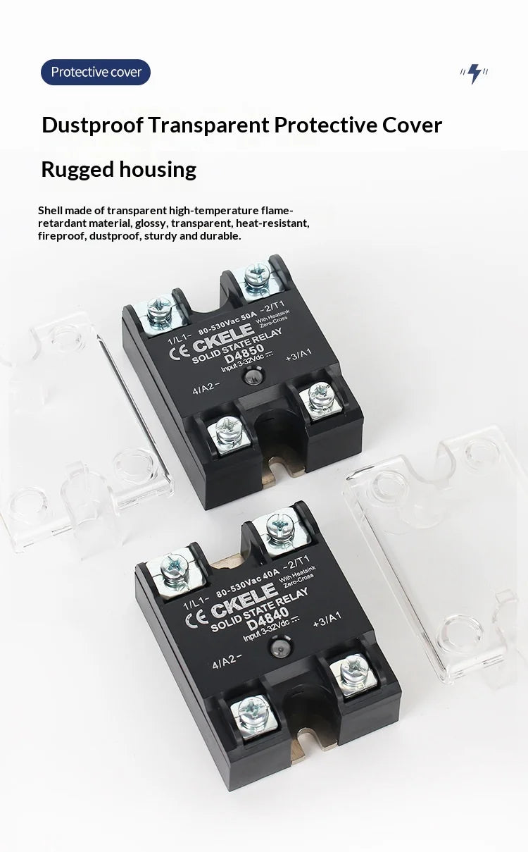D48 Series SSR Single Phase Solid State Relay DC-AC AC-AC Control Zero Crossing AC Relay Industrial Electronic Switching Module