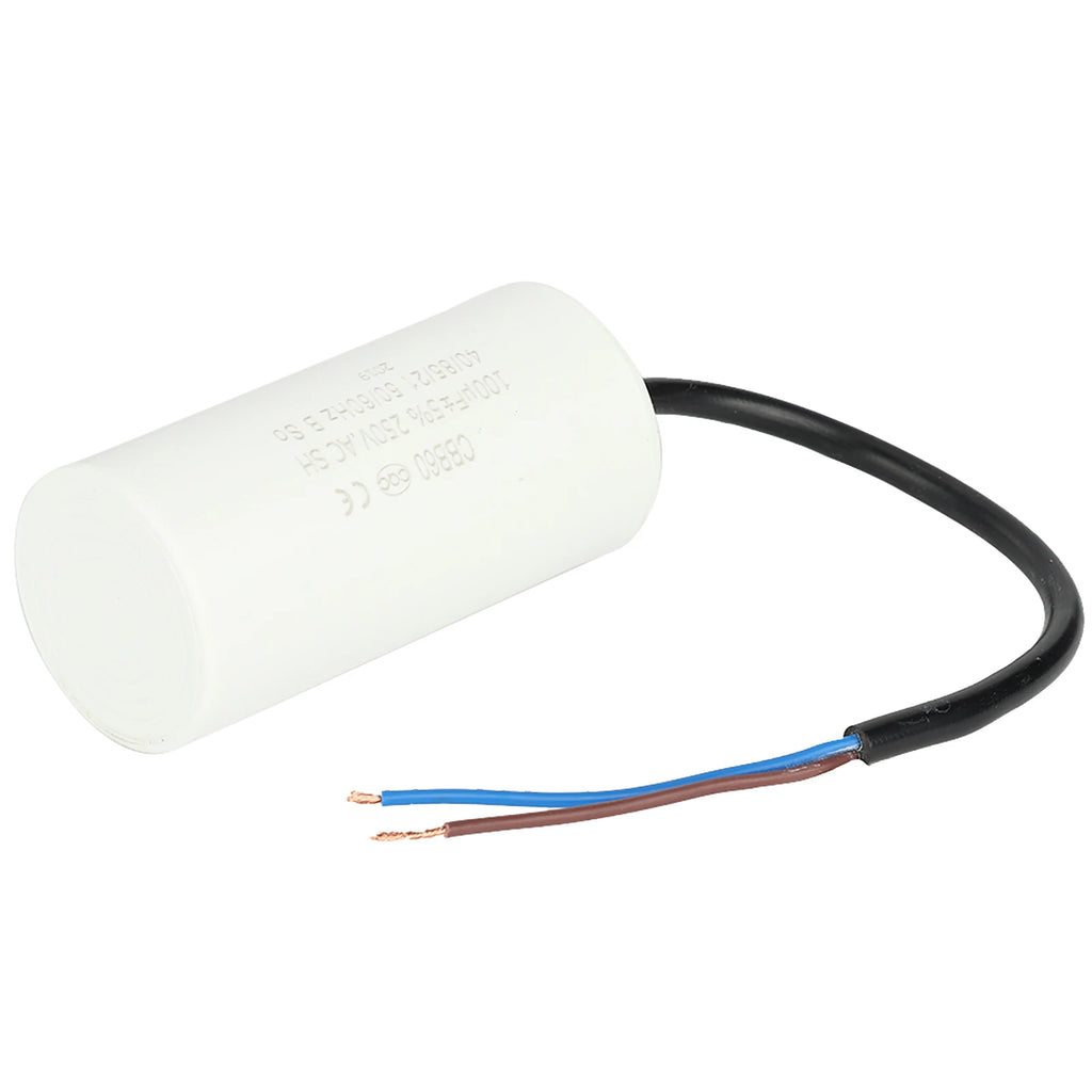 CBB60 Capacitor CBB60 Run Capacitor with Wire  250V AC 100uF 50/60Hz for Motor Air Compressor Run Capacitor Motor Capacitor