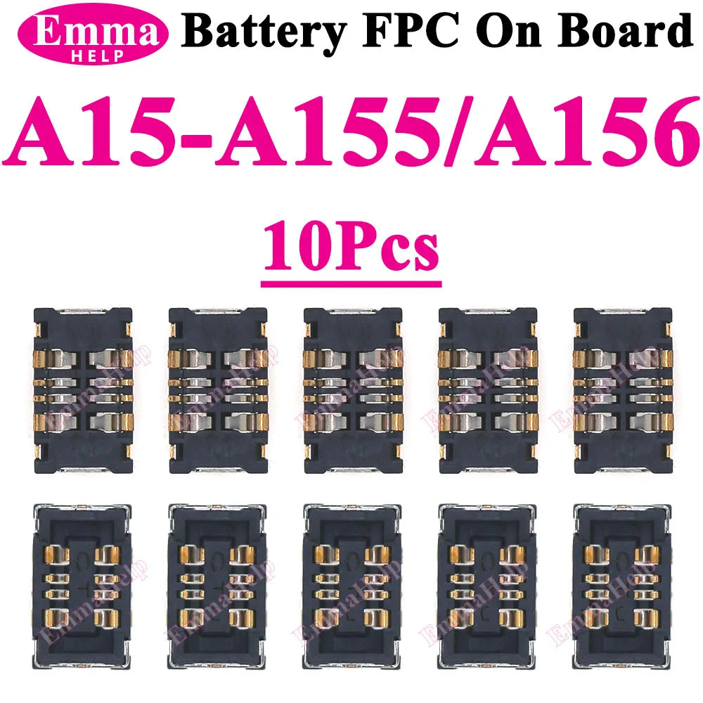 10Pcs Inner Battery FPC Connector Cilp Contact Plug For samsung A06 A55 A35 A54 A34 A33 A73 A13 A15 A16 Connector Plug On Board