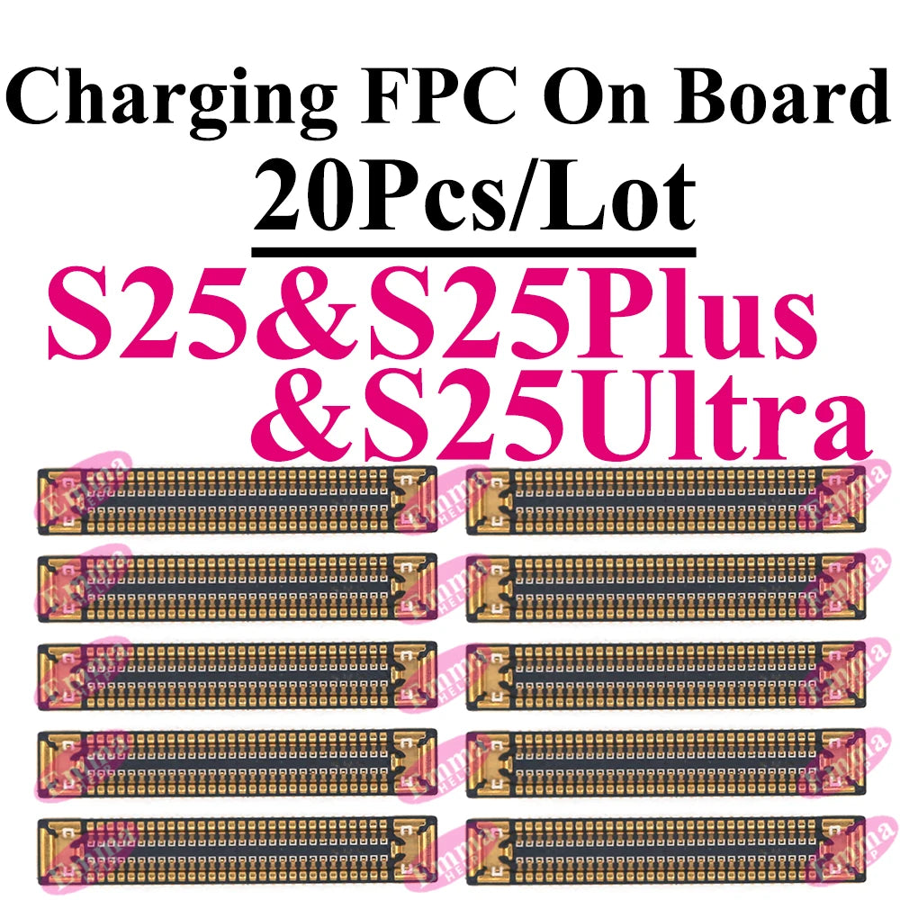 20Pcs Original Charging FPC Connector On Board For Samsung S25 S24 S23 S22 S21 S20 S10 Plus Ultra Note 20 10 Lite Mainboard Port