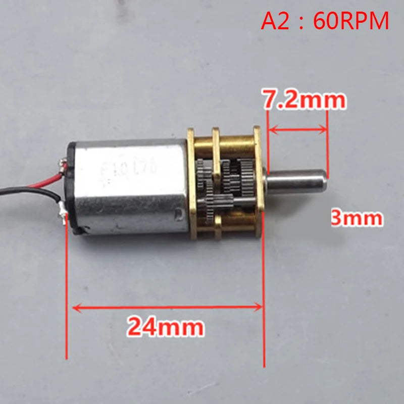 Micro Mini N20 Gear Motor DC 3V -6V 5V 28RPM 60RPM 110RPM 300RPM Slow Speed Full Metal Gearbox Reducer Electric Motor DIY Toy