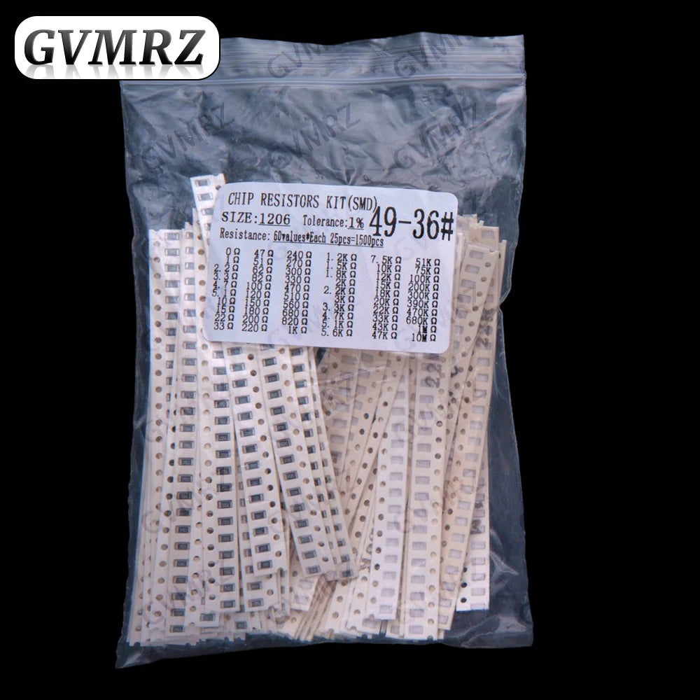 170/146/60Values 1K-5K 0603 0805 0402 1206 SMD resistor sop 1% Each 50PCS Each 25PCS 1k 2k 3k 4k 5k