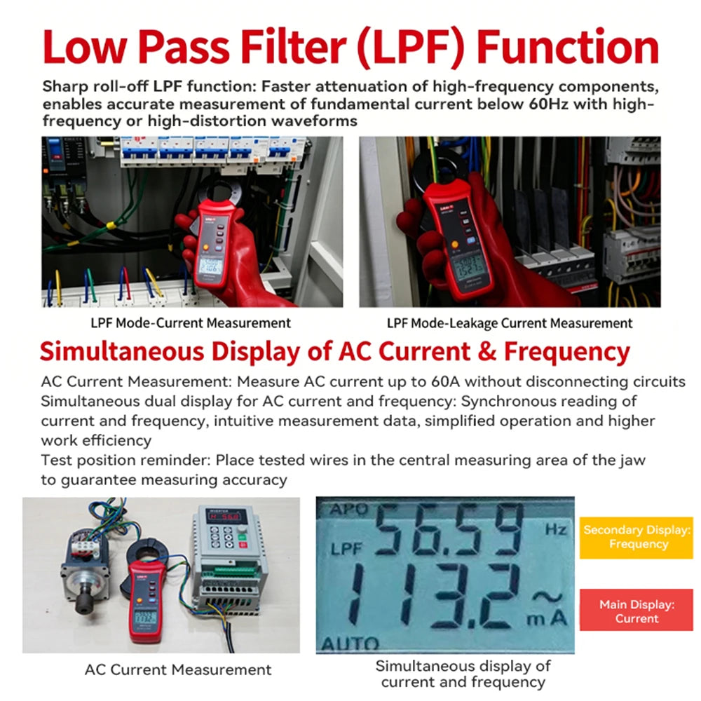 UNI-T UT251A UT251B+ UT251+ UT251C PLUS Current Leakage Clamp Meter Pliers Ammeter Professional AC Current Leak Tester