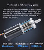12V 24V 42MM 4260 155KG Planetary Gear BLDC Brushless DC Reduction Motor Large Torque Low Speed Long Life Low Noise 7-1351rpm