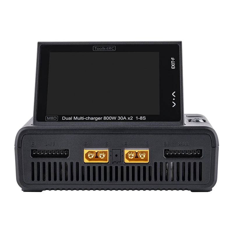 ToolkitRC M8D 1600W 50A Charger DC Balance Touch Screen 65W Fast Charge Dual Channels for 1-8S Lipo Battery For Rc FPV Drone Car