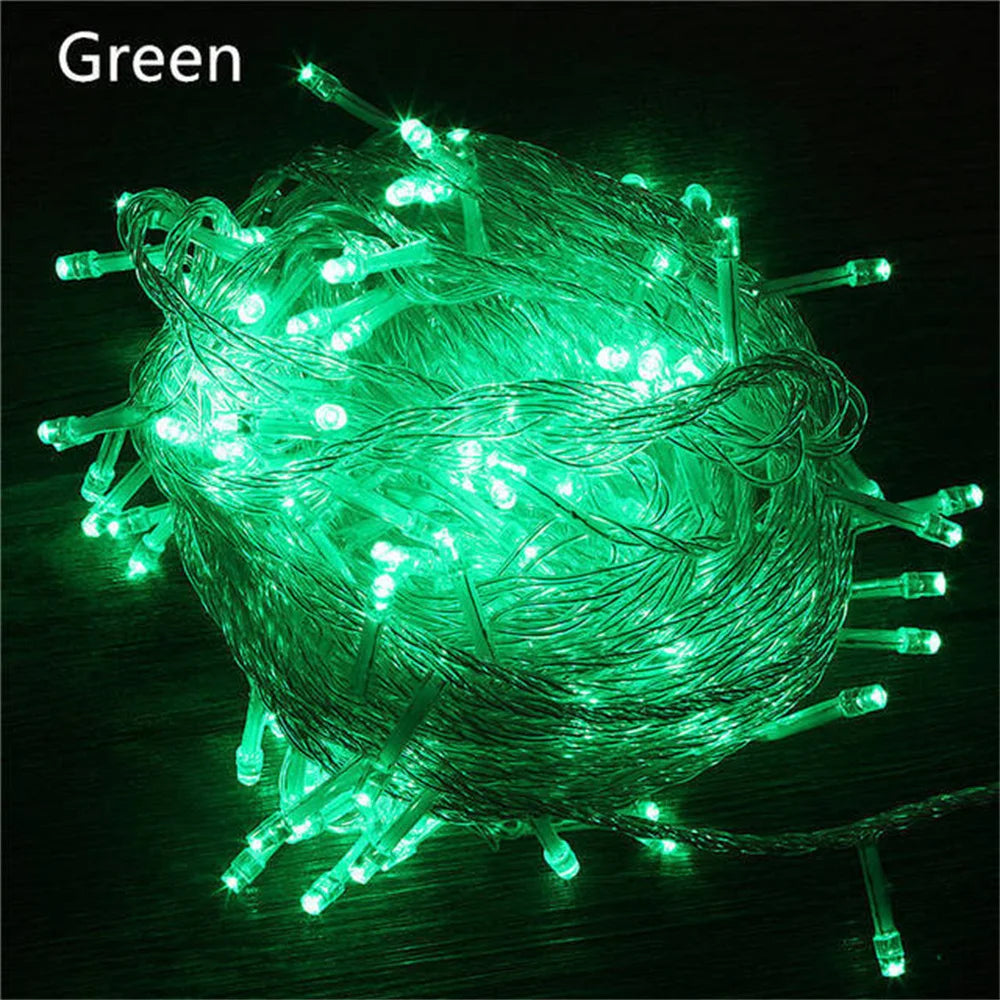 Holiday Outdoor 100 LED String Lights 10M 220V 110V Christmas Xmas Wedding Party Decorations Garland Lighting Christmas light