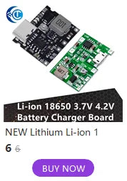 LiPo Battery Charging Protection Module, 5V 2.4A USB Type-C Boost Converter Power Supply Board