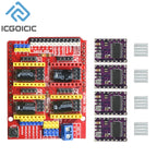 CNC Shield V3 Engraving Machine / 3D Printer / + 4pcs A4988 / 4pcs DRV8825 Stepper Motor Driver For Arduino