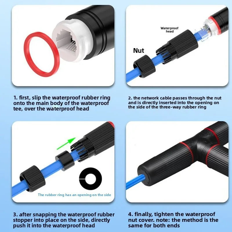5/10/20PCS RJ45 Docking Connector Ethernet Network Waterproof IP67 Header Ethernet Network Straight-through Dustproof Female