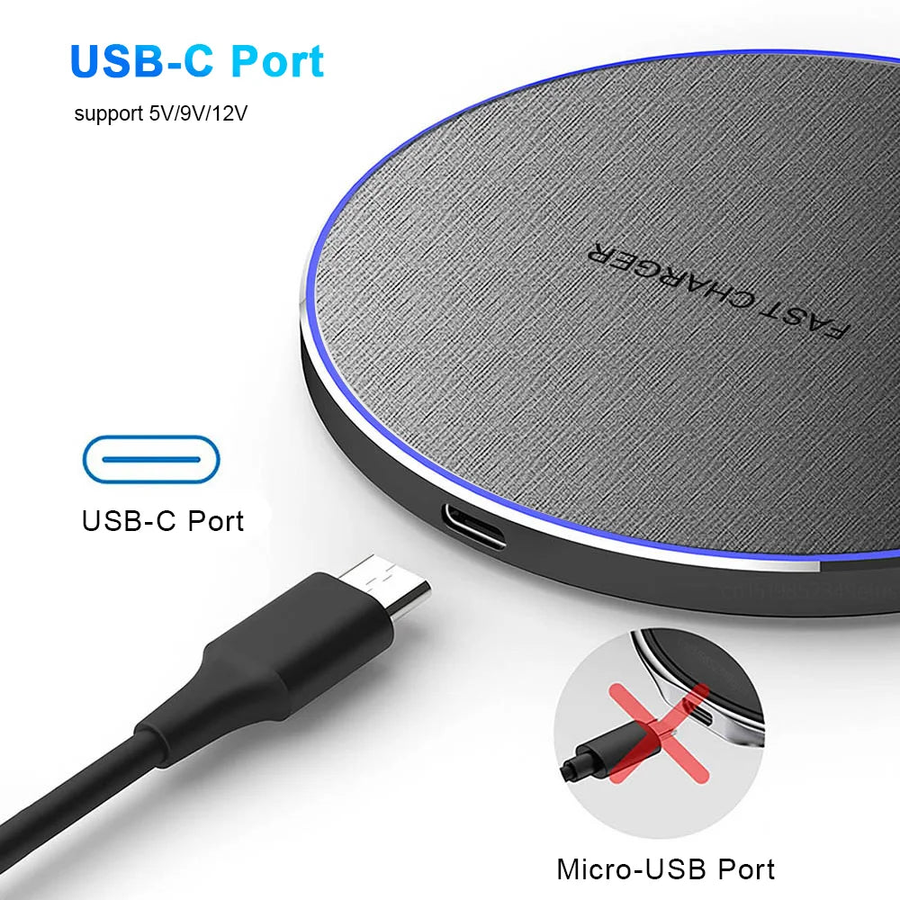 Wireless Charger Pad for iPhone 17 16 15 Pro Max Samsung Galaxy S26 S25 S24 Ultra-Thin Fast Wireless Induction Charging Station