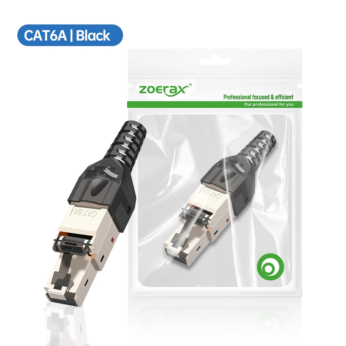 ZoeRax CAT8 /CAT7 /CAT6A Rj45 Connector Plug, Tool Free Shielded RJ45 Ends, Cat8 Field Termination Plug - 40Gbps