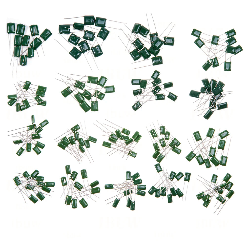 150/180/660PCS Polyester Film Capacitor Kit 100V 1nF 1.5nF 2.2nF 100nF 2A102J 2A471J 2A222J 2A392J 2A332J 2A472J 2A103J 2A473J