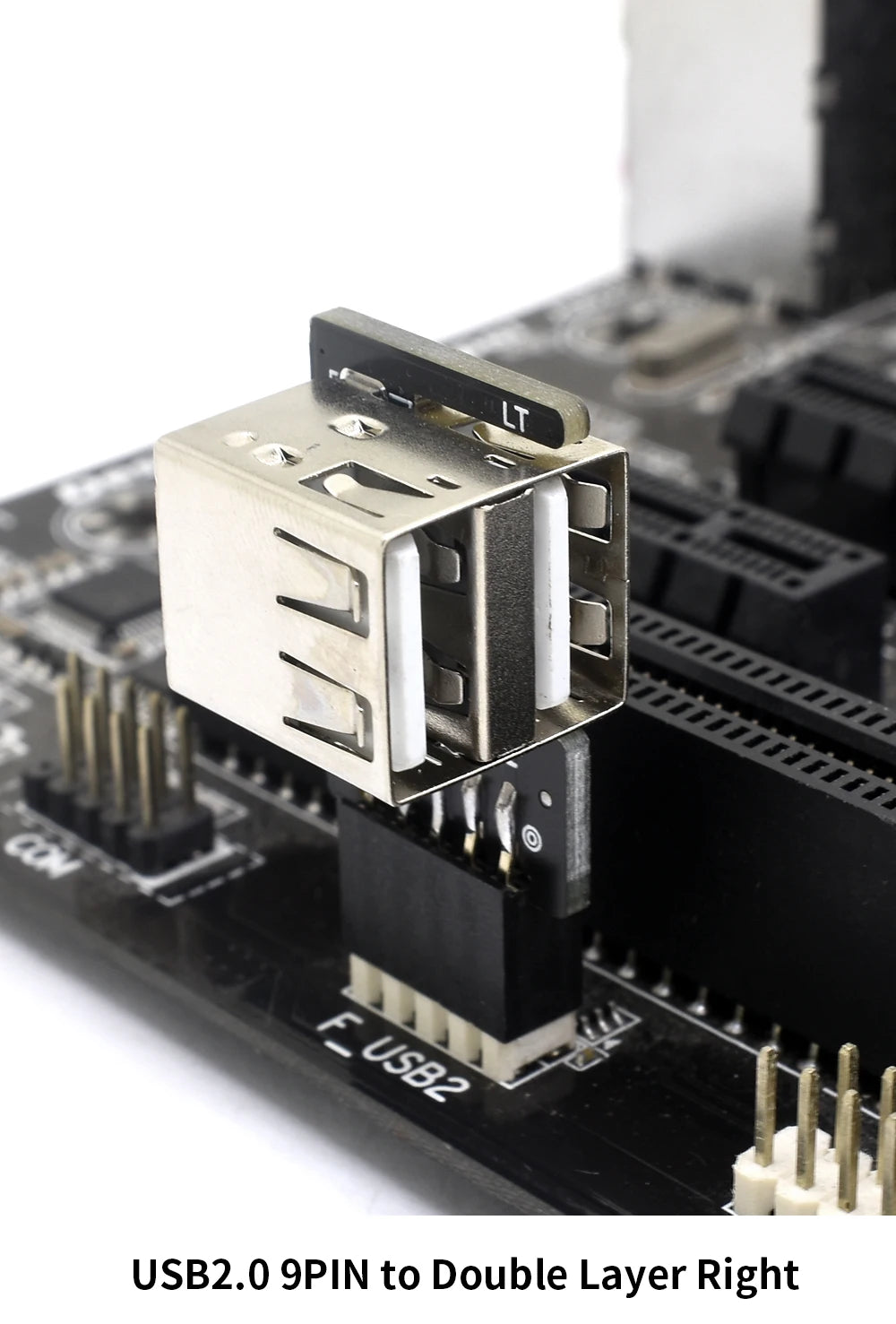 TISHRIC 9Pin To 2 Ports USB 2.0 Expansion Card USB 2.0 Motherboard Header 9pin to 2 Ports USB 2.0 Dual USB A 9 Pin Female Adapt
