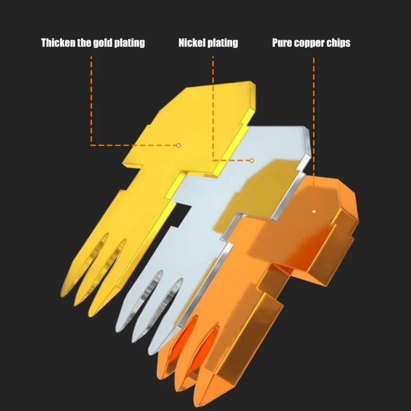 Cat7 Cat6 Shielded Pass Through RJ45 Connectors Cat 5 Gold Plated Modular Plugs for Solid or Stranded FTP/STP Ethernet Cable