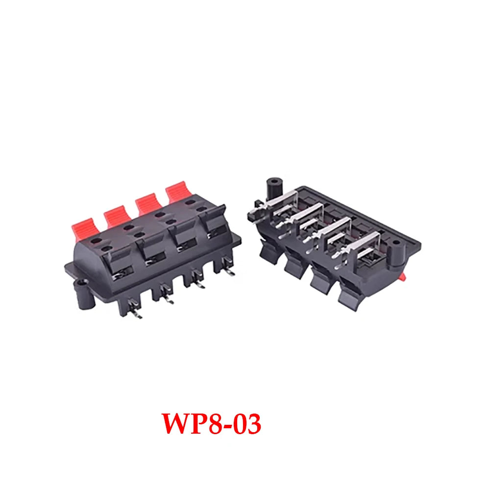 1PCS  Connector Terminal 2P 4P 6P 8P 12P Push In Jack Spring Load Audio Speaker Terminals Breadboard Clips