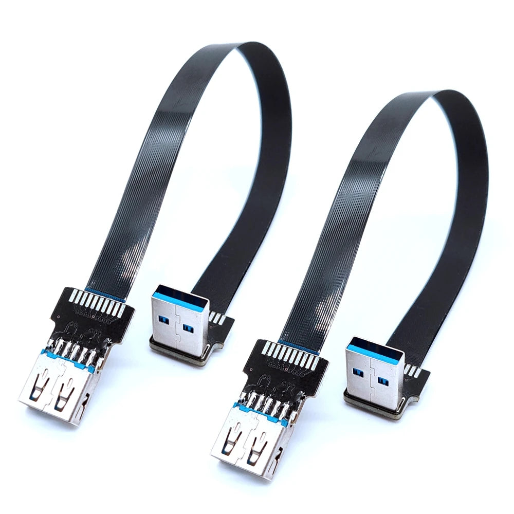 USB 3.0 male female conversion fpc elbow USB flat extension cable with 90 ° left and right bending USB port