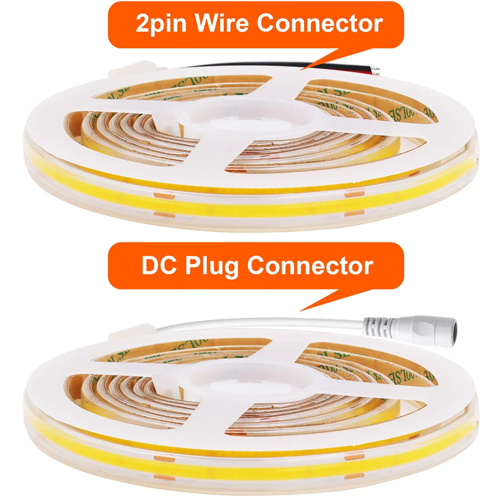 12V 24V Waterproof COB LED Strip Light 3000K 4000K 6000K IP67 Flexible Led Tape 480LEDs/m 5m 10m 20m 0.5m 1m 2m Linear Lighting