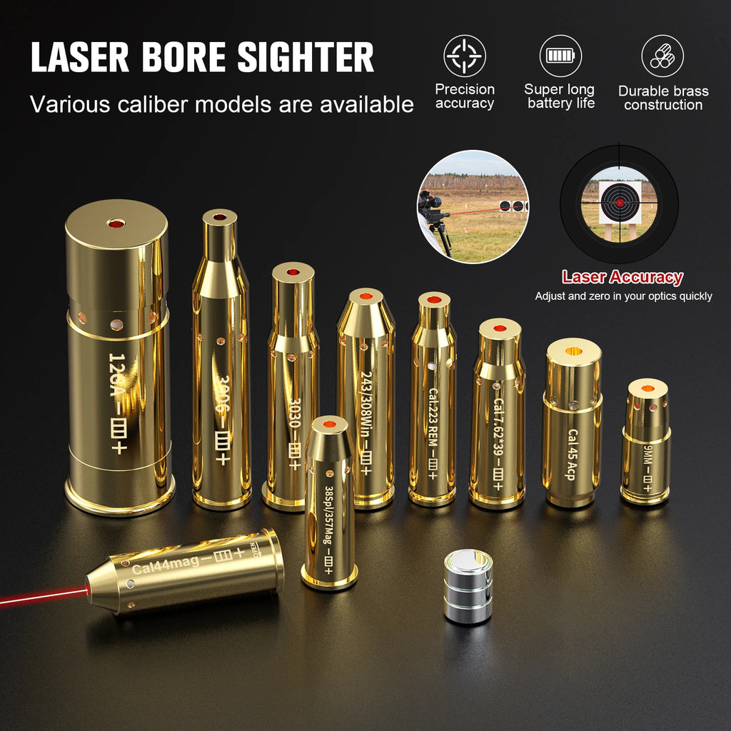 9mm/12GA/38SPL/223Rem/45ACP/357SIG/380ACP/Cal. 6.5mm/Cal44mag Dry Fire Laser Trainer - Hunting Accessories, Training Shooting
