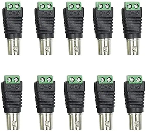 10PCS BNC Female Green Terminal Connector Q9 Solderless Screw CCTV Video Positive Negative Terminal Plug