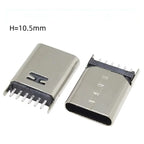 20pcs TYPE C 6 Pin Female Socket Connector DIP Vertical 180° Charging Port Plug Socket USB 6P TYPE-C H=6.8/6.9/8.8/9.3/10/10.5mm