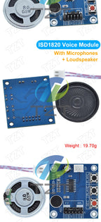 GREATZT ISD1820 recording module voice module the voice board telediphone module board with Microphones + Loudspeaker