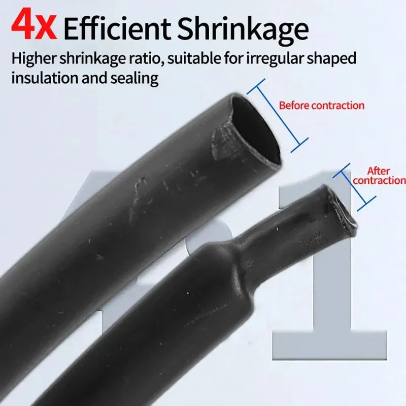 1/20M Heat Shrink Tubing 4:1 Dual Wall Adhesive Lined Tube Waterproof Wire Cable Insulation Sleeve Shrinkable Cable Protector