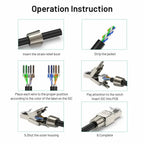 ZoeRax Cat8 Cat7 Cat6A RJ45 Connector, Tool-Free Toolless Shielded Ethernet Termination Plug for Solid Bulk S/FTP Ethernet Cable