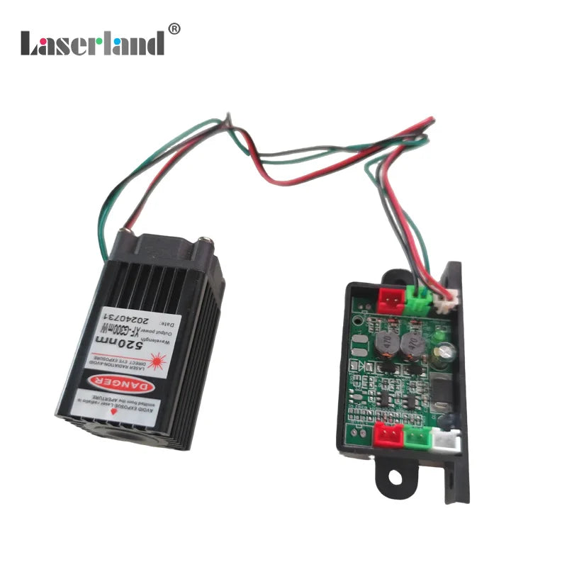 520nm 100mw Green Beam Laser dot Module Diode Stage Long Duty Circle 12VDC TTL